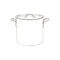 Stockpot 18cm silver×khaki
