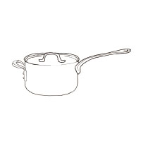 Saucepan 18cm silver×khaki