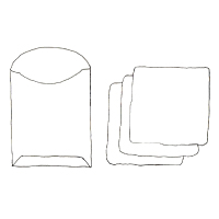 hitocoto otayori(envelope×1&card×3) くるみ(gray)